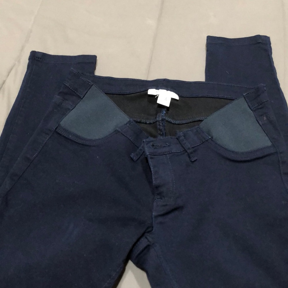 Blue casual maternity pants